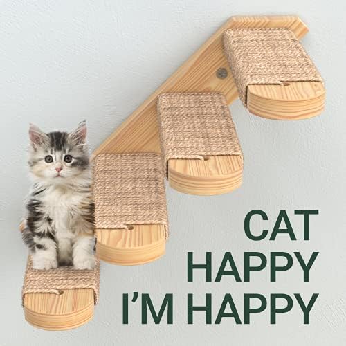 Cat Steps - Solid Rubber Wood Cat Wall Stairs- Left Right - Image 6
