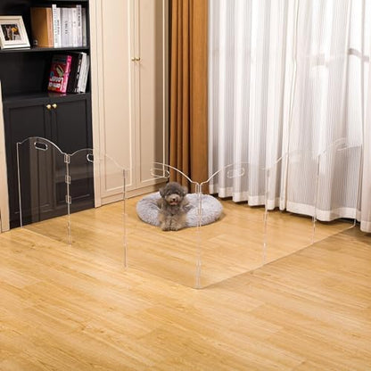 Extra-Wide Clear Acrylic Freestanding Dog Gates - Image 2