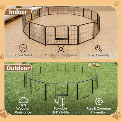 DUMOS Dog Playpen 24 Inch 16 Panels Indoor Outdoor Metal Pet Fence - Image 6