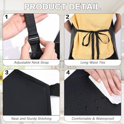 4 Pack Waterproof Vinyl Apron, Heavy Duty Adjustable Dishwasher Apron - Image 7
