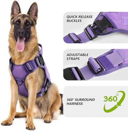 WINGOIN Purple Tactical Dog Harness - Image 2