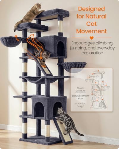 Feandrea Large Cat Tree, 81.1" Tall Sturdy Cat Tower - Image 5