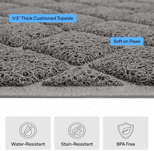 GORILLA GRIP Cat Litter Box Mat, Coiled Mesh Trapping Mats, 35x23 Gray - Image 5