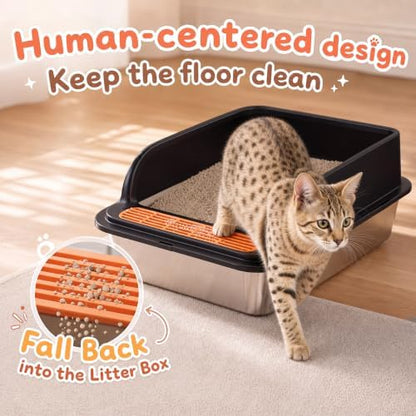Jotesnew 2 Pack Stainless Steel Cat Litter Boxes - Image 3