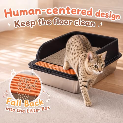 Jotesnew 2 Pack Small Stainless Steel Cat Litter Boxes - Image 3