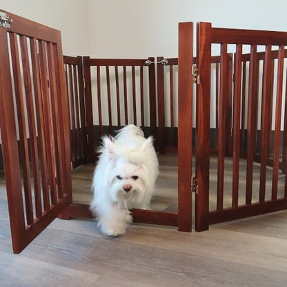 Extra Wide 8-Panel Freestanding Indoor Pet Gate - Image 4