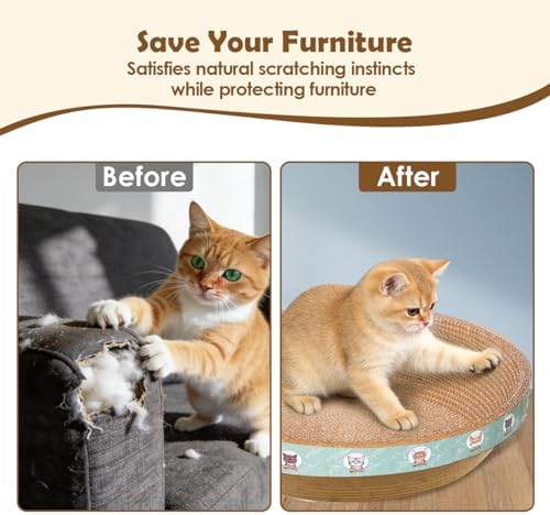 Large Cat Scratcher Bed, 16.9" x 16.9" x 3.9" Cat Scratch Cardboard - Image 6