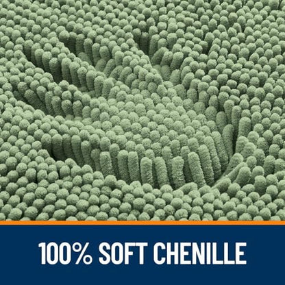 OLANLY Toilet Rugs U-Shaped 20x20, Soft Absorbent Chenille Contour Rugs - Image 3