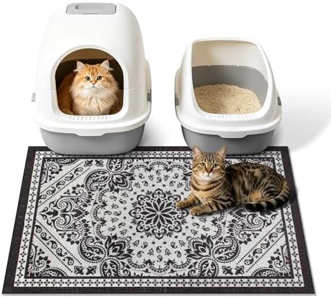 Cat Litter Mat, Waterproof & Non-Slip Backing, Litter Box Catcher, Soft on by Yigerlee