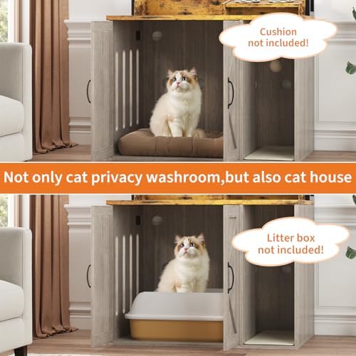 IDEALHOUSE 53" H Cat Litter Box Enclosure Hidden Litter Box Furniture - Image 4