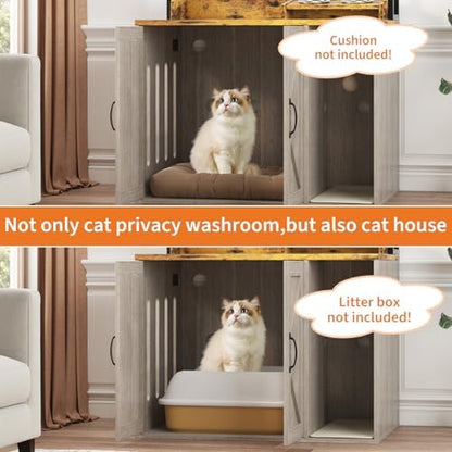 IDEALHOUSE 53" H Cat Litter Box Enclosure Hidden Litter Box Furniture - Image 4