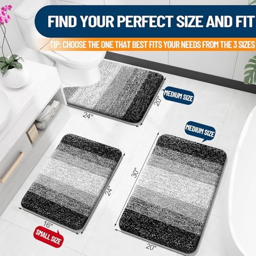 OLANLY Bathroom Runner Rug 44x20, Extra Soft Absorbent Microfiber Bath Rugs - Image 2