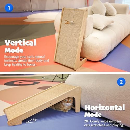 PETKARAY Cat Scratcher, Cat Sisal Scratching Ramp, L Shape Cat Scratch Pad - Image 4