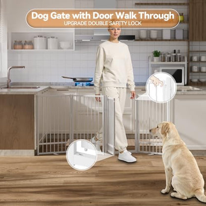 SNUOWU Full Metal Freestanding Dog Gate - Image 5