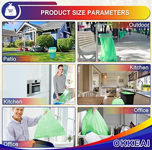 OKKEAI Green Garbage Bags 13 Gallon Tall Kitchen - Image 6