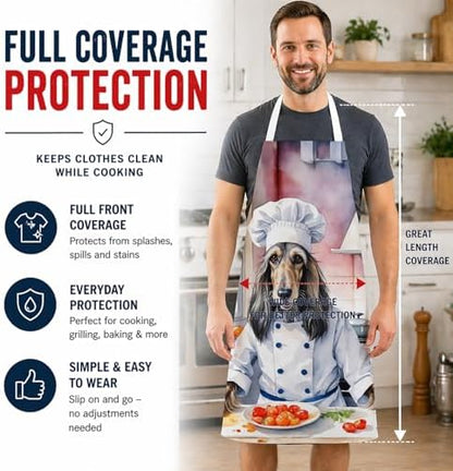 Caroline's Treasures Afghan Hound The Chef Apron Cooking Kitchen Server Baking - Image 3