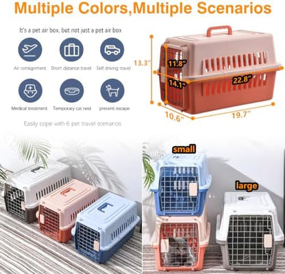 Pets Carrier, Hard-Sided, for Small Dog/Cat up to 20 lb, Suit for Airline/Road - Image 5
