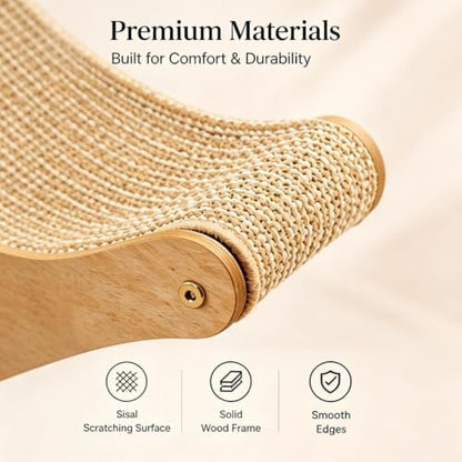 Cat Scratch Lounger Chair, Curved Sisal Scratcher Bed - Image 4