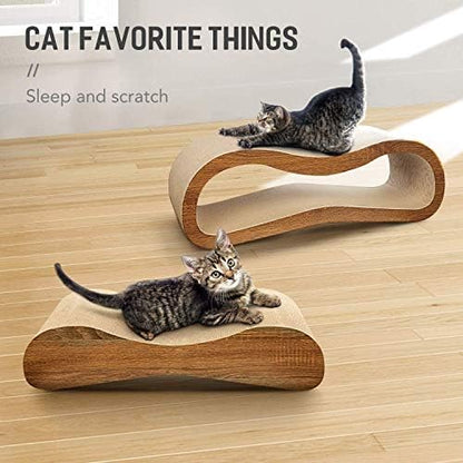 FluffyDream 2 in 1 Cat Scratcher Cardboard Lounge Bed, Cat Scratching Post - Image 6