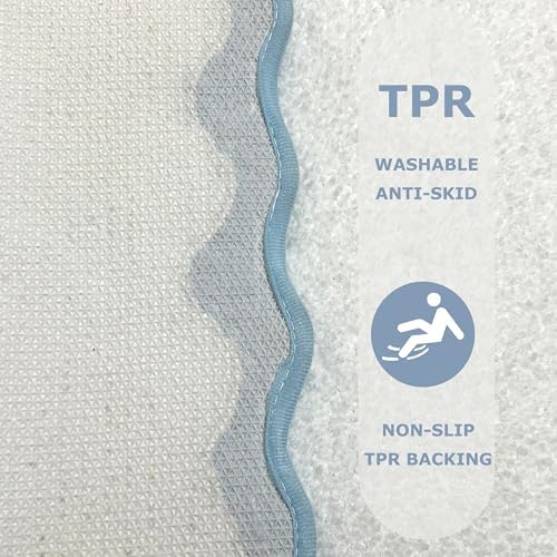 Coastal Decor Cute Blue U Shaped Toilet Mat - Image 3