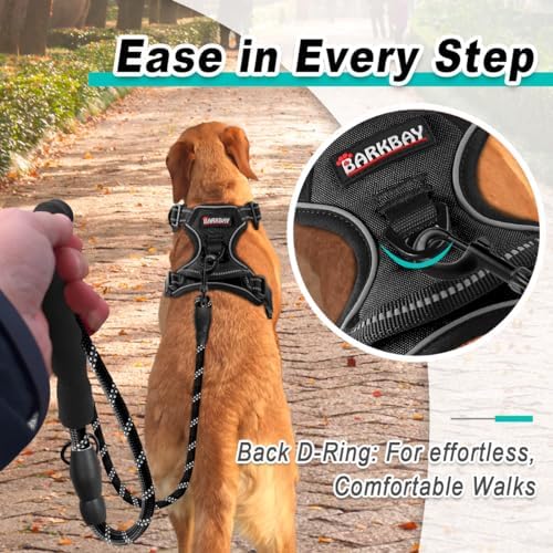 BARKBAY Dog Harness for Large Dog No Pull 2 Leash Clips Dog Vest - Image 3