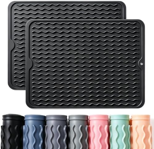 2 Pack Caketime Silicone Dish Drying Mat by CAKETIME