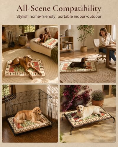 Exsnugy Dog Crate Pad, Boho Washable Dog Bed Mats - Image 6