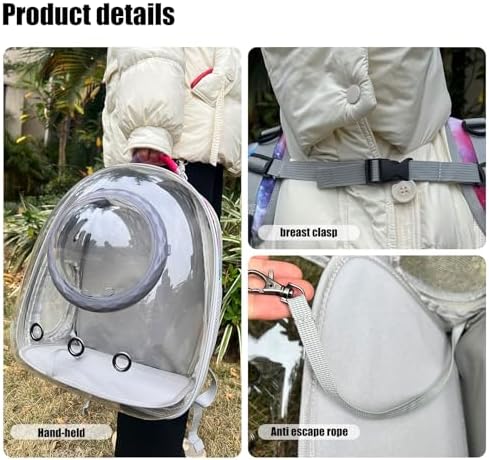 Cat Carrier Backpack with Back Expandable Cat Carrier Galaxy Pink -Space - Image 3