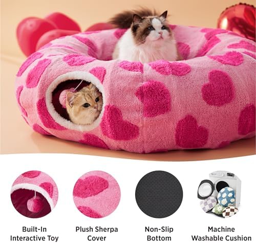 Lesure Donut Cute Jacquard Cat Tunnel Bed Kitten Toys - Image 4