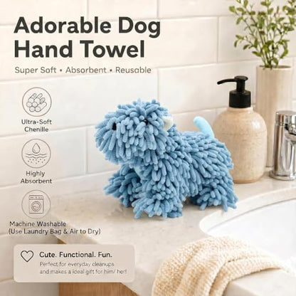Chenille Dog Hand Towel Fuzzy Ball Dog Towel Animal Hand Towels - Image 3