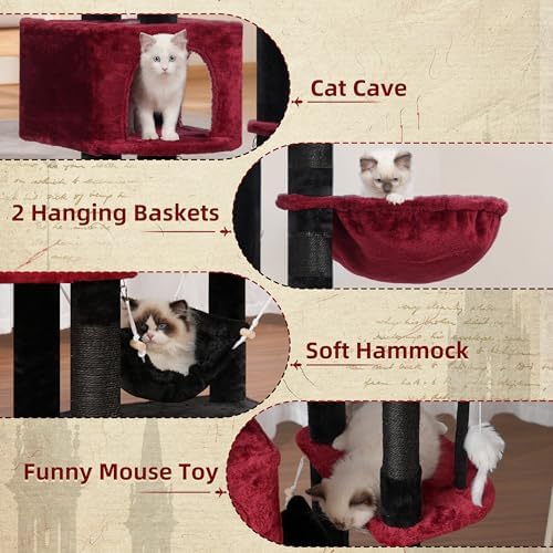 Gitelsnour Tall Cat Tree Tower for for Multiple Cats, Large Condo - Image 5