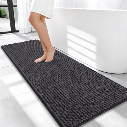 OLANLY Thick Chenille Bathroom Runner Rugs Mats 47x20, Dark Grey by OLANLY