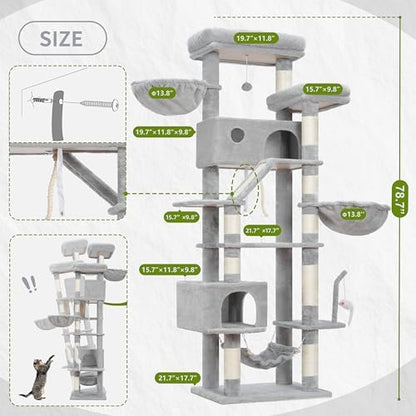 Gitelsnour Tall Cat Tree Tower for for Multiple Cats, Large Condo - Image 7