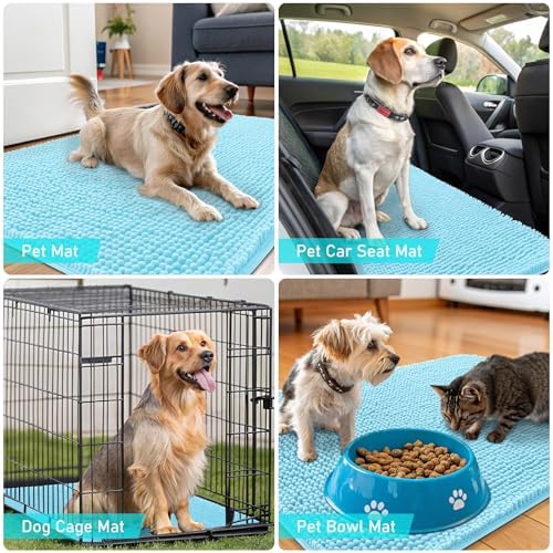 OLANLY Dog Door Mat for Muddy Paws 45x27, Super Absorbent Chenille Mud Mat - Image 7