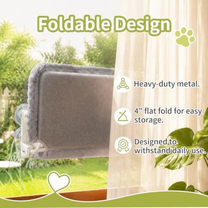 Foldable Cat Window Perch, Cordless Hammock - Image 3