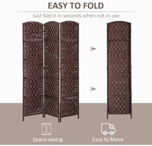 HOMCOM Room Divider 3-Panel, 6FT-Tall Folding Privacy Screen - Image 3