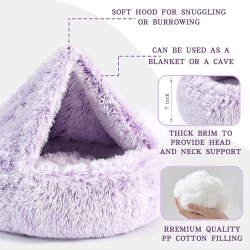 NOYAL Calming Donut Dog Bed, Hooded Cave - Image 3