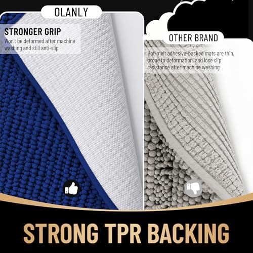 OLANLY Thick Chenille Bathroom Runner Rugs 44x24, Absorbent Bath Mat - Image 5