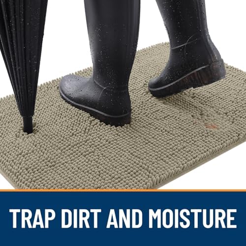 OLANLY Dog Door Mat for Muddy Paws 70x46, Super Absorbent Chenille Mud Mat - Image 2