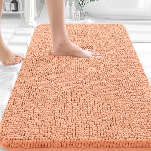 OLANLY Small Bathroom Rugs 30x18, Extra Soft Absorbent Chenille Bath Rugs by OLANLY
