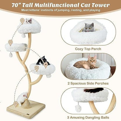 PETSITE 70" Tall Cat Tree, Cat Tower - Image 4
