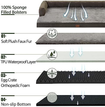 Orthopedic Dog Bed for Extra Large Dogs, Dark Green - Image 3