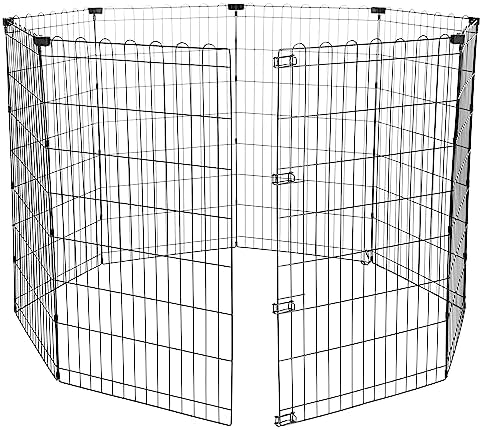 Amazon Basics Foldable Octagonal Metal Exercise Dog Playpen, Indoor/Outdoor by AmazonBasics