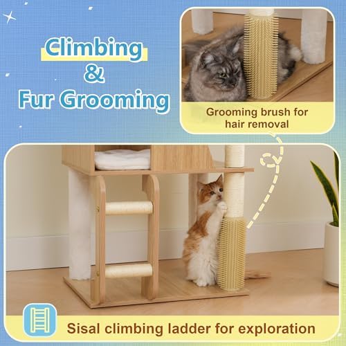 Hey-brother Wooden Cat Tree, Furniture Tower - Image 6