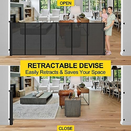 Reinforced 42" Tall x 100" Extra Wide Retractable Baby Gates - Image 5