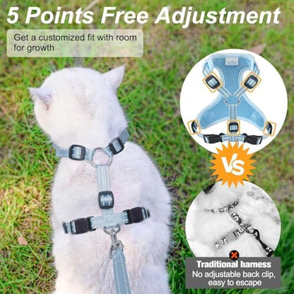 BEAUTYZOO Cat Harness and Leash Set, Escape Proof and Adjustable - Image 4