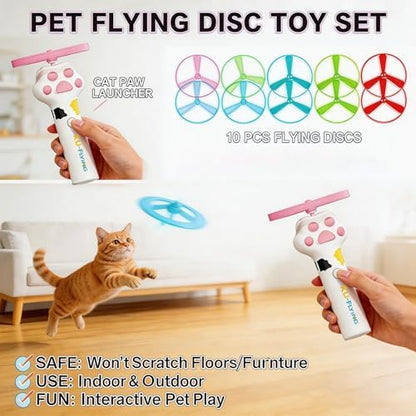 Cat Toy Disc, Interactive Cat Fetch Toy Flying Discs - Image 6