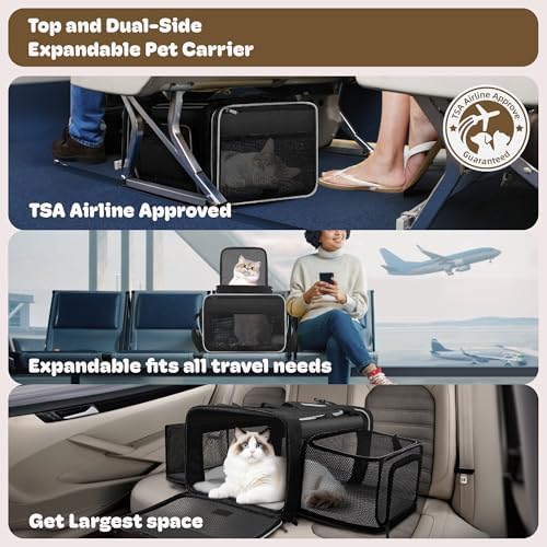 Top and 2 Sides Expandable Cat Carrier 18x13.5x9.5 TSA Airline Approved - Image 2