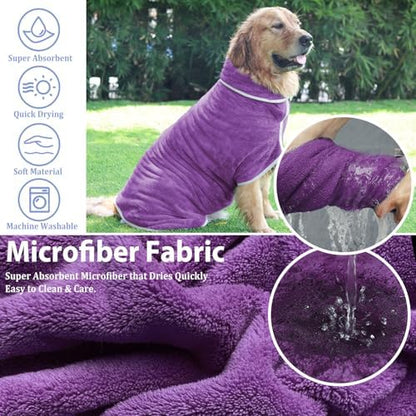 Dog Bathrobe Towel Dog Drying Coat - Image 4