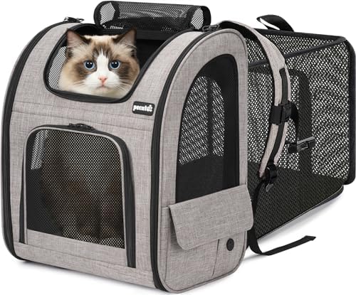 pecute Cat Backpack Expandable, Dog Carrier Backpack Breathable by pecute